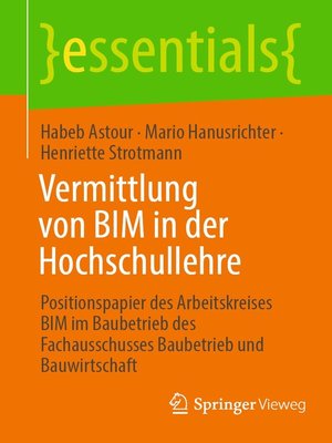 cover image of Vermittlung von BIM in der Hochschullehre